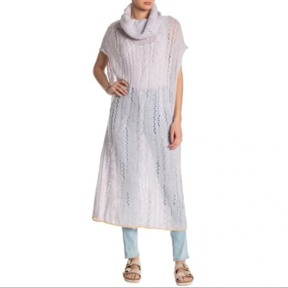 Free People Pirouette Cowl Neck Tunic Lilac Size Medium/Large NWT